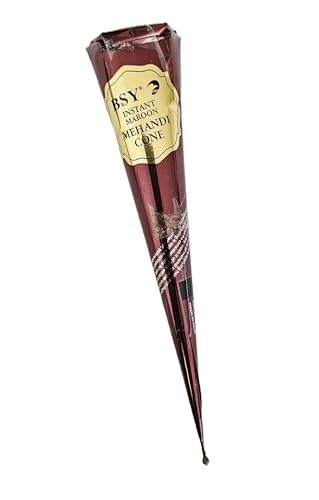 BSY Instant Maroon Mehandi Cone Natural Henna For Body Quick Drying Safe And Conditioning 50G
