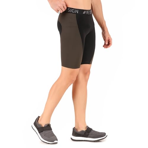 Image of Redesign Nylon Dual Color Compression Shorts for Multi-Sports with Back Zip Pocket
