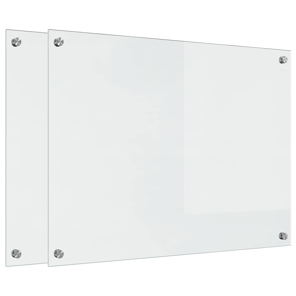 Solivagant Küchenrückwand 2 pcs Transparent 80 x 60 cm Gehärtetes Glas, Küche Esszimmer,Küchenhelfer -utensilien, 21 kg-3415535