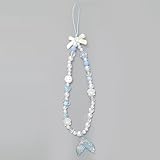 Charms Cute Cherry Butterfly Lanyard Strap Wrist Strap for Bag Camera Pendants Decor Blue