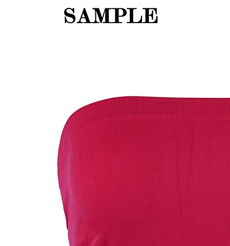 Pro Fit Women's Strapless Bra Bandeau Tube Top Multi Pack Seamless Regular And Plus Sizes (Plus Size 10-16, Olv+Bur+Kh+Bk) #TOP3