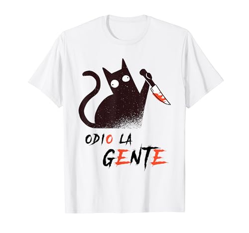 Odio La Gente I Hate People divertente disegno con gatto caffè. Perfetta idea regalo per papa mamma fratello sorella amico.