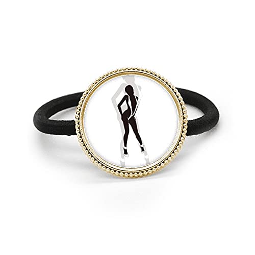 Élastique à cheveux en métal argenté avec bague élastique caoutchouc pour coiffure femme