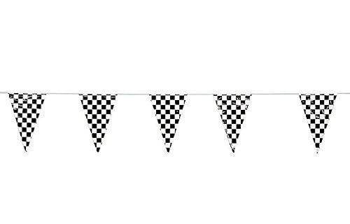 Party Port Cars/Bikes Theme Checkered Flag Pennant Triangle Bunting Banner Hanging for Cars and Racing Theme Decoration(Pack of 10 Flags) 4