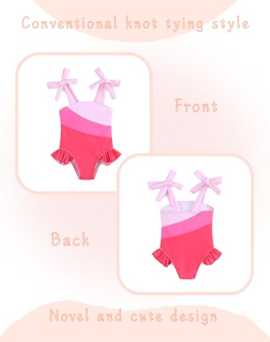 Image of Summer Baby Girl Bathing Suit Ruffle One Piece Swimsuits Quick Dry Beach Swimwear for Girls 6-9 Months