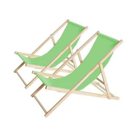 Habitat et Jardin - Lot de 2 Bains de Soleil en Bois Chilienne - Transats Pliables, Empilables - Chaises de Jardin, Piscine et Balcon Inclinables en Tissu Oxford - Vert
