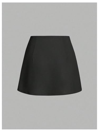 Floerns Women's Metal High Waist Skirt Split Hem A Line Business Office Mini Skirts2