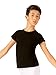 Body Wrappers Jazzy Cotton Fitted Short Sleeve Pullover Shirt, White, 7/8