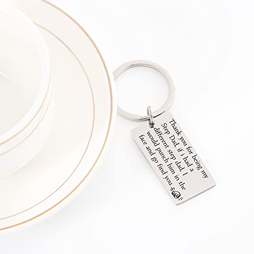 Hutimy Stepfather Gifts Keychain for Stepdad Key Chain Ornament Stepfather's Keyring Jewelry Stepdad Keychain4