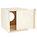 Juvale Wooden Tissue Box Cover - 5 x 5.5 in, Tan, 2 Pack - Paintable DIY Decoupage Craft Box & Blank Square Tissue Holder for Unfinished Wood Crafts
