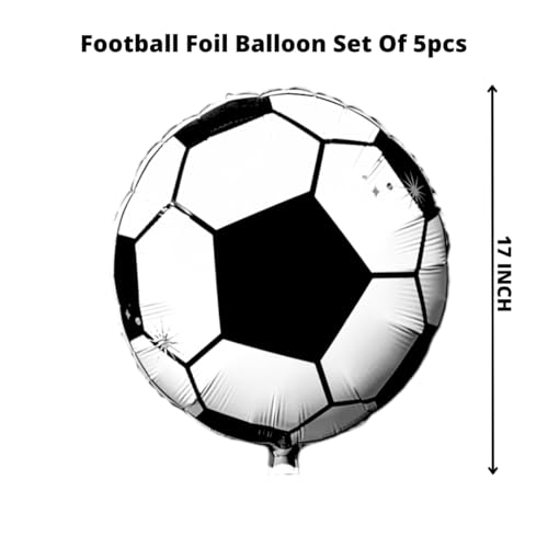 Image of Party Decorz Football Foil Balloon Set of 5pcs | Football Theme Birthday Decoration | Perfect Football Balloons for Birthday Parties | Football Decoration for Birthday with 5pcs Football Foil Balloons