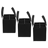DIYEAH 3 Piezas Bolsa Tote de Fieltro para Vino con Divisores Portadora Reutilizable para Botellas Aislante para Picnic Eventos y Packaging Color Negro