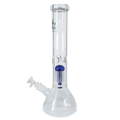 Bong Percolator 35cm Blau von GHODT Glasbong mit 18.8 Chillum und 14.5 Kopf 5mm Glas - inklusive Sieb - Für den Gebrauch… – Bild 3