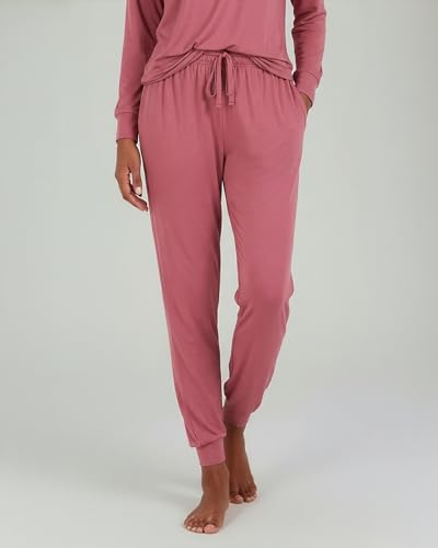 Image of Real Essentials 2 Pack: Women's Soft Long Sleeve Sleep Set - Comfortable Lounge Pull Over Hoodie and Henley Jogger