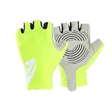keynoyin Guantes de equitación antideslizantes para deportes al aire libre, absorbentes de golpes y antideslizantes, guantes de seda de hielo transpirables, color amarillo, talla M