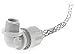 Woodhead 5523NM Cable Strain Relief Grip, Locknut, Max-Loc Cord Seal, Right Angle Male, Non-Metallic Mesh, 1/2" NPT Thread Size, Orange Grommet Color, .187-.250" Cable Diameter