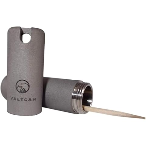 VALTCAN Toothpick Holder Titanium Full Metal Portable Canister Cover
