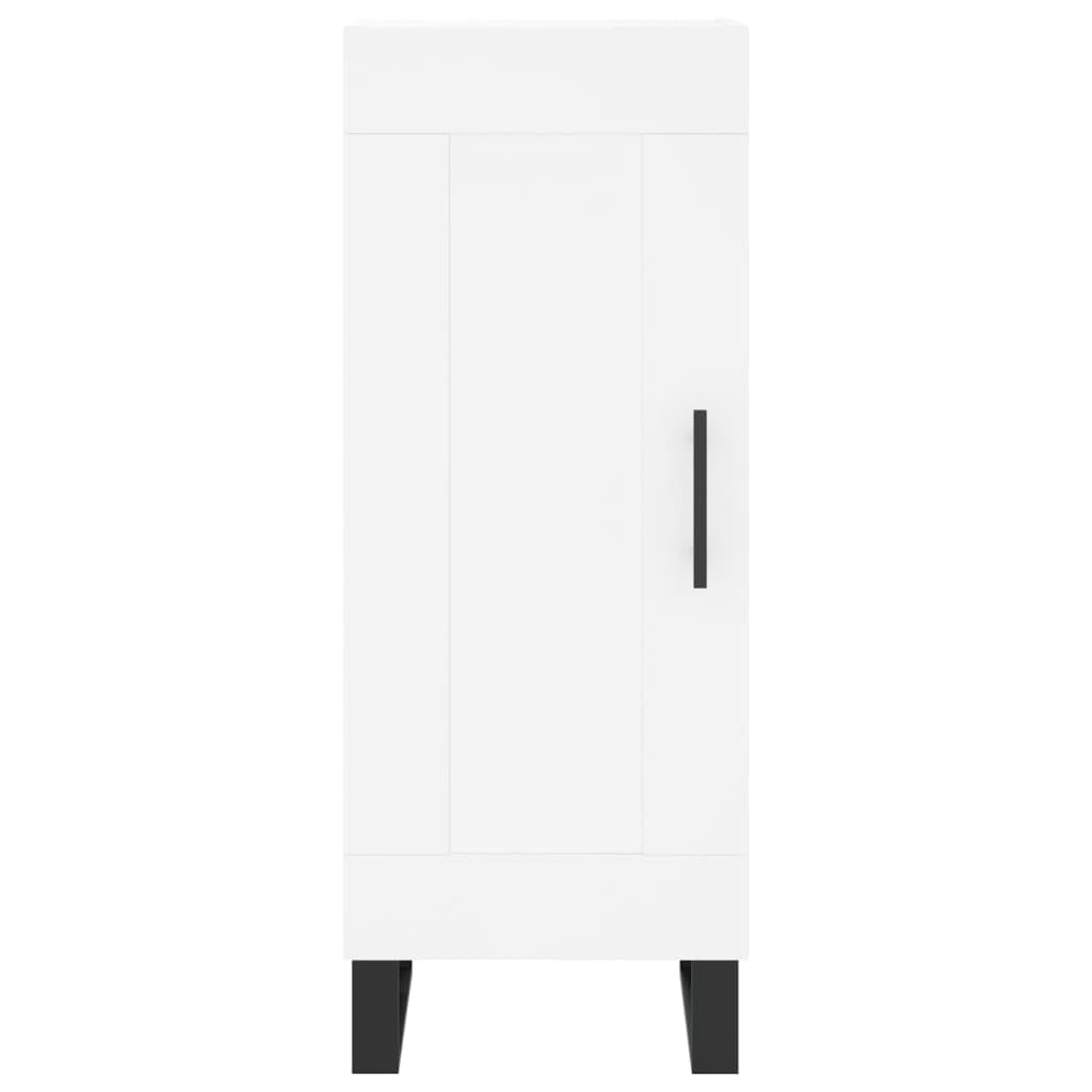 Credenza bianca, 34,5 x 34 x 90 cm, comò con anta, in legno