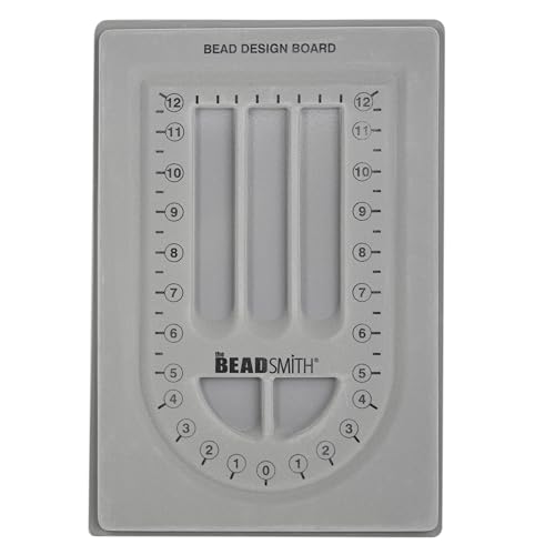 Image of The Beadsmith Bead Board, Grey Flocked | 28 inch U-Shaped Channel, 8.5 x 12 inches, Design Boards for Creating Bracelets, Necklaces and More