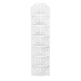 Finether 7-Tier Modular Cut-Out Quarter-Circle Wood-Plastic Composite Corner Shelf Storage Shelves Organizer Display Rack for Kitchen and Corner Shelf Unit, White