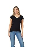 Cable & Gauge Womens Apparel V-Neck Swing Body Pocket Tee with Hi-Low Hem Black Small