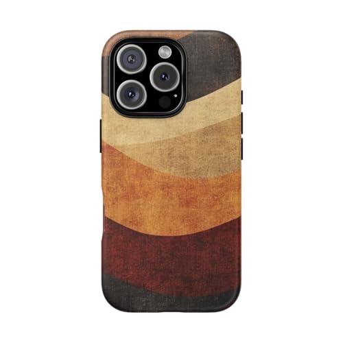 Coque rigide mate iPhone 16 Pro marron anti-rayures à vagues fines