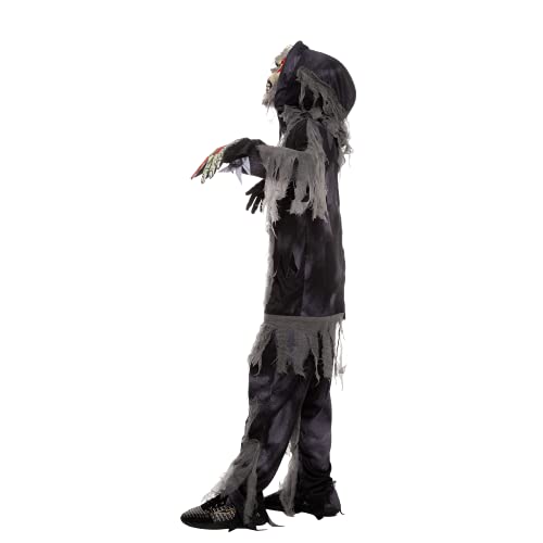Spooktacular Creations Horror Black Zombie Costume For Halloween Dress Up Party, Festivals, Theme Party Costumes-L(10-12Yr) #TOP4