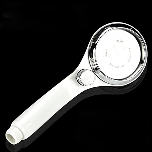 Cabezal de Ducha Tipo Lluvia con Panel Grande, Boquilla rociadora ABS, Mango de Mano, Ahorro de Agua, Alta presión, botón Ajustable sin escalonamiento, Giratorio (Color: Blanco)