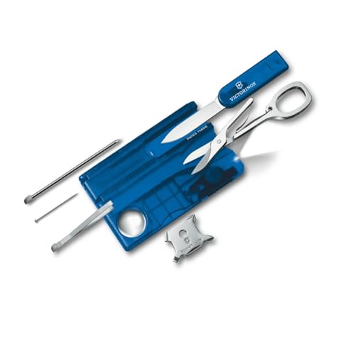 Victorinox Schweizer Taschenmesser, Swiss Card Lite, 13 Funktionen, Multitool mit Spitzklinge, Schraubendreher 5 mm, Schere, Blau