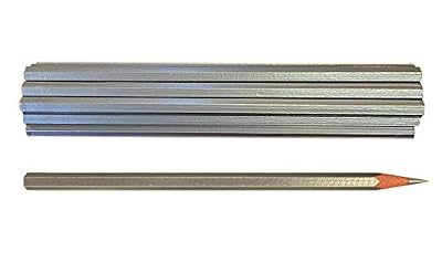 RevMark Silver Hex Pencil with Silver Lead – 12-Pack – Made in the USA – Quality Marking for Construction Workers, Metal Work, Welders, Plumbers, Framers – For Smooth and Rough Surfaces