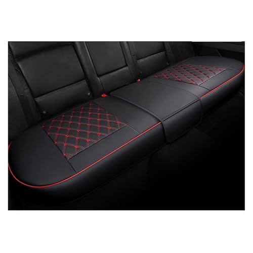 Housse siège voiture en cuir PU noir et rouge pour banquette arrière antidérapante