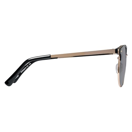 Piranha Eyewear Auteur Black and Gold Club Sunglasses for Men and Women with Brow Bar and Metal Frames3