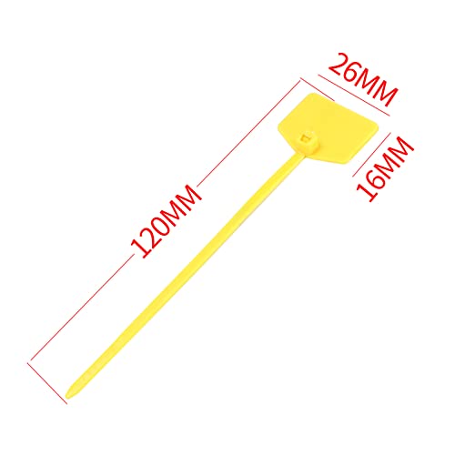 Image of Waterproof Shipping Tags, Nylon Writable Marker Ties Luggage Identification Tags - 100pcs (Yellow)