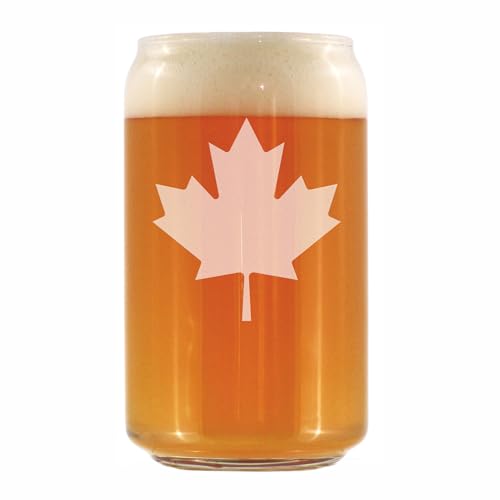 Canada Maple Leaf Can Shaped Pint Glass for Canadian Flag