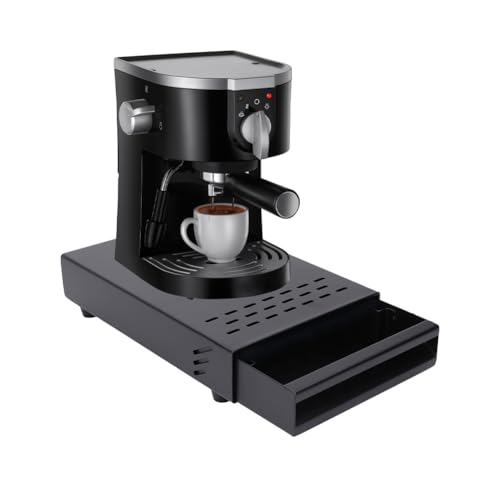 Leopacat Contenedor de Posos de café, Cajón para Café Espresso, Cajón de Caja café Desmontable Acero Inoxidable con Barra Extraíble Absorbe Golpes y Almohadillas Antideslizantes para Cafeterías Hogar