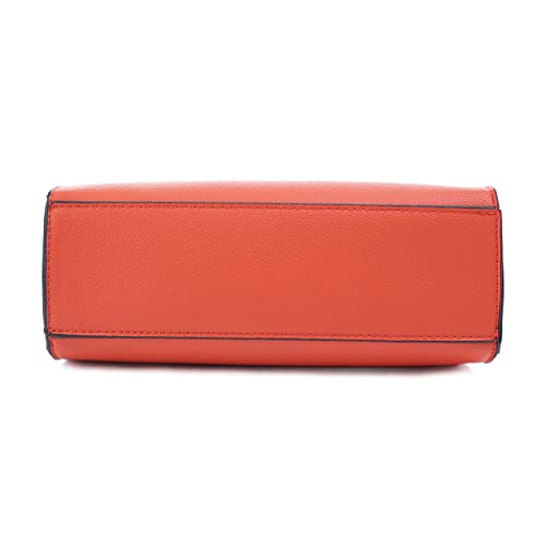 Evve Women'S Top Handle Satchel With Detachable Strap Small Pebbled Leather Crossbody Bag_Orange thumb #3