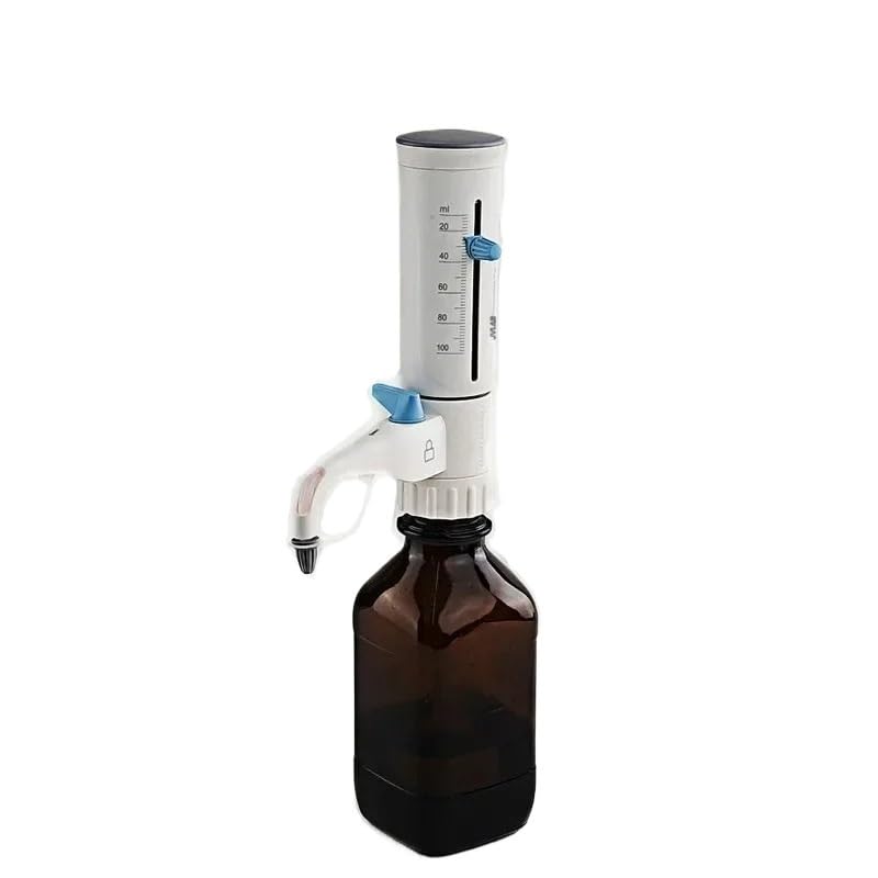 Bottle Cap Dispenser, Adjustable quantitative Laboratory Dispenser, Large Capacity up to 100mL Fully high-Pressure Sterilization Dispenser(Dispenser 0.5-5 ml)