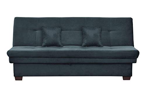 Sofá Cama Casal com Baú Filó - Chumbo light