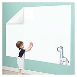 PFCDZDU Autoadhesivo Pizarron Papel, Borrado En Seco Pizarron Pegatina, Hogar Aula Oficina Pelar Y Pegar Electrostático Protector Contacto Papel, Reutilizable (Color : White, Tamaño : 17.8x196.9IN(0