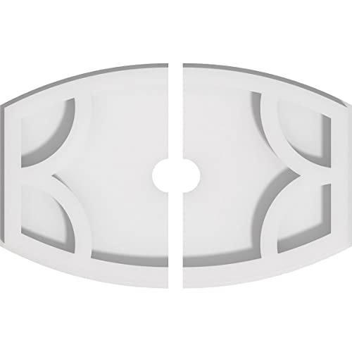 Image of Ekena Millwork CMP10X6KY2-01000 Kailey Architectural Grade PVC Contemporary, Two Piece Urethane Ceiling Medallions 10 inchW x 6 5 /8 inchH x 1 inchID x 5 1 /4 inchC x 1 inchP