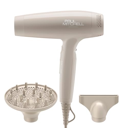 Paul Mitchell Dry Lightweight Professional Hair Dryer Multiple Heat + Speed Settings for Salon-Level Blowouts Taupe