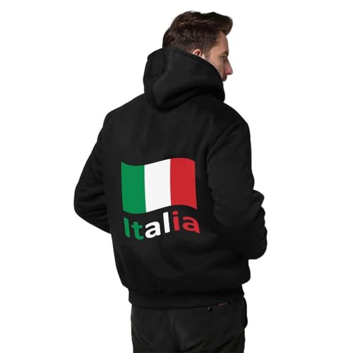 Italy Italia Italian Flag Men's Hooded Coat Fleece Lining Sweatshirt Zip Up Jacket Warm Hoodie2