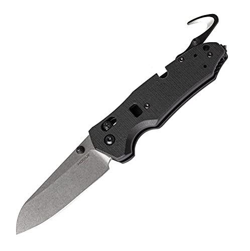 Hogue 34776 Trauma 3.5" First Response Tool ABLE Lock Folder - Sheepsfoot Blade Tumbled Finish G10 Scales - Solid Black