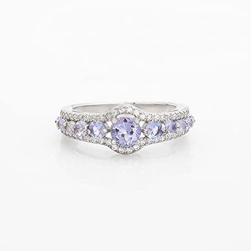 Stauer - Women's Tanzanite Loving Embrace Ring, (10) 2-3Mm Tanzanite Stones, Size 5 #TOP2