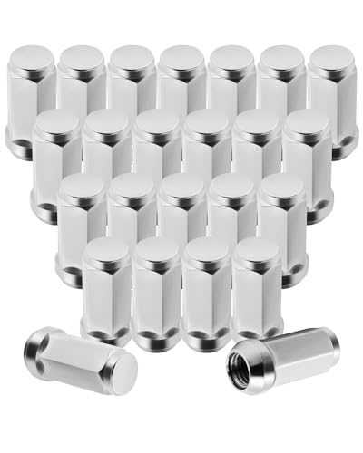 ECCPP 24 Pieces Wheel Lug Nuts M14X1.5 Thread Close End Silver Chrome Truck Socket Lug Nuts fit for 2000-2014 for Chevrolet Silverado 1500 2001-2010 for Chevrolet Silverado 2500 HD