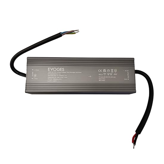 24V DC Constant Voltage LED Driver, Triac Dimmable Power Supply, IP67 Waterproof Transformer for LED Strip Lights, Outdoor & Indoor Use (150, Watts)