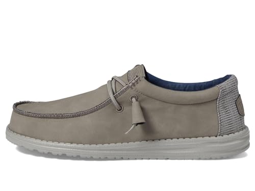 Image of HEYDUDE Men's Wally Fabricated Leather Wide | Men's Shoes | Men Slip-on Loafers | Comfortable & Light-Weight