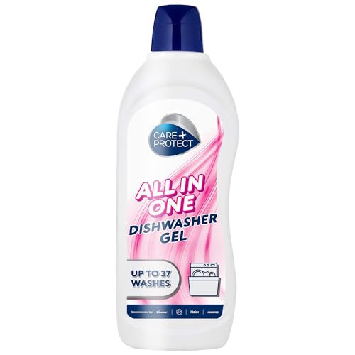 Care+Protect Dishwasher Gel All in One - Degreaser - Rinse Aid - Salt - Odor Neutralizer - Extra Powerful on Grease and Dirt - Active in Short Cycles - Up to 37 Washes - 750ml