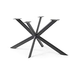 [en.casa] Tischgestell Svallersun Metall ovales Profil Tischfuß für Esstisch Schreibtisch 140 x 78 x 71,5 cm Tischkufen Spider Schwarz