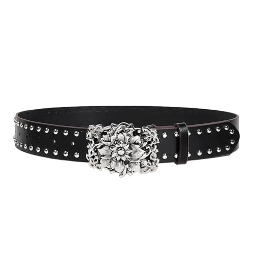Ceinture bohème femme style western vintage en 3,8 cm avec boucle d'exception travaillée